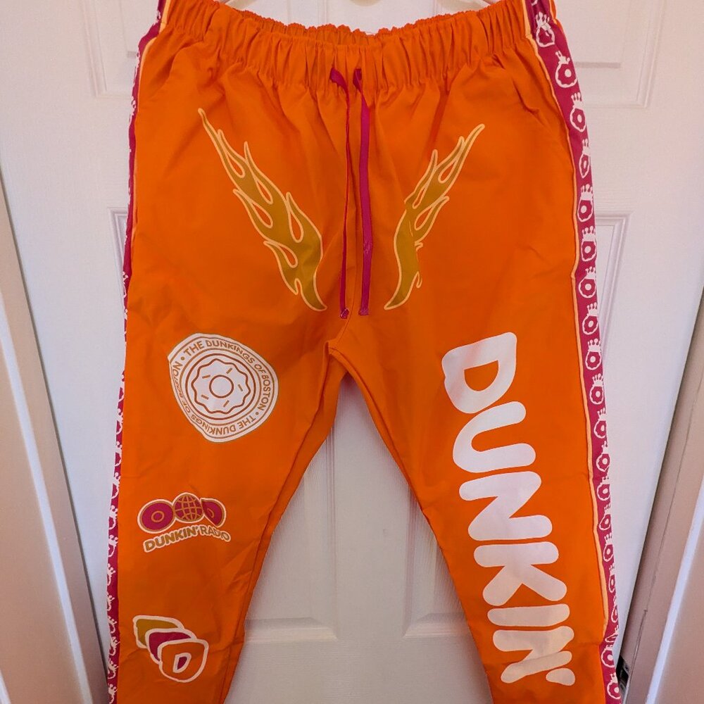 Unisex Size Large Dunkin' Donuts Dunkings Orange Track Pants